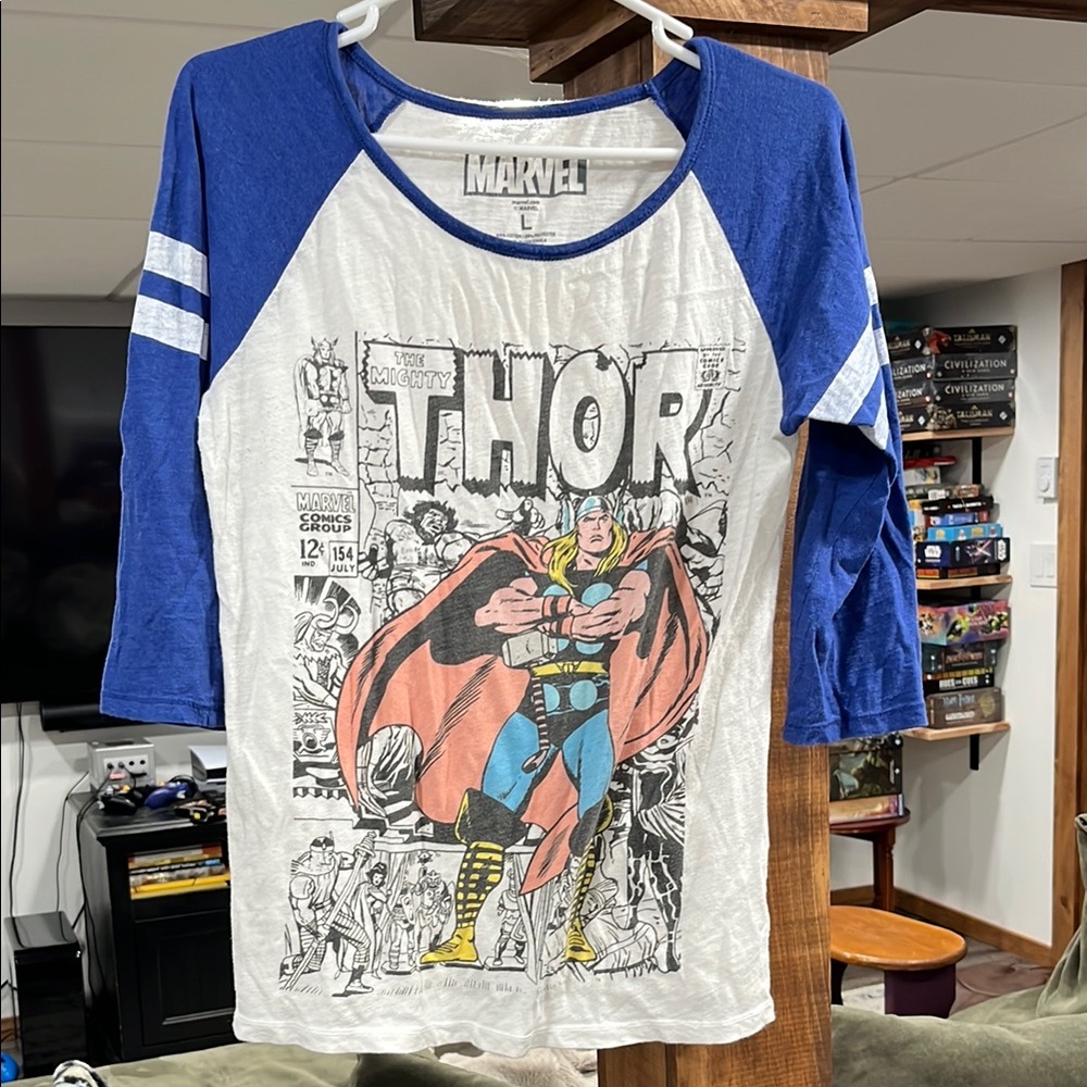 Marvel Thor Blue and White Raglan Shirt